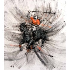 Zahid Saleem, 30 x 36 Inch, Acrylic on Canvas, Polo Painting, AC-ZS-204